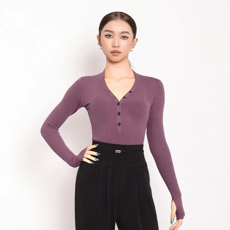 Sexy V-Neck Long Sleeves Ballroom Dance Top Adults Latin Dance Competition Tops Women'S Chacha Samba Practice Weer
Sexy V-Neck Long Sleeves Ballroom Dance Top Adults Latin Dance Competition Tops Women'S Chacha Samba Practice Weer