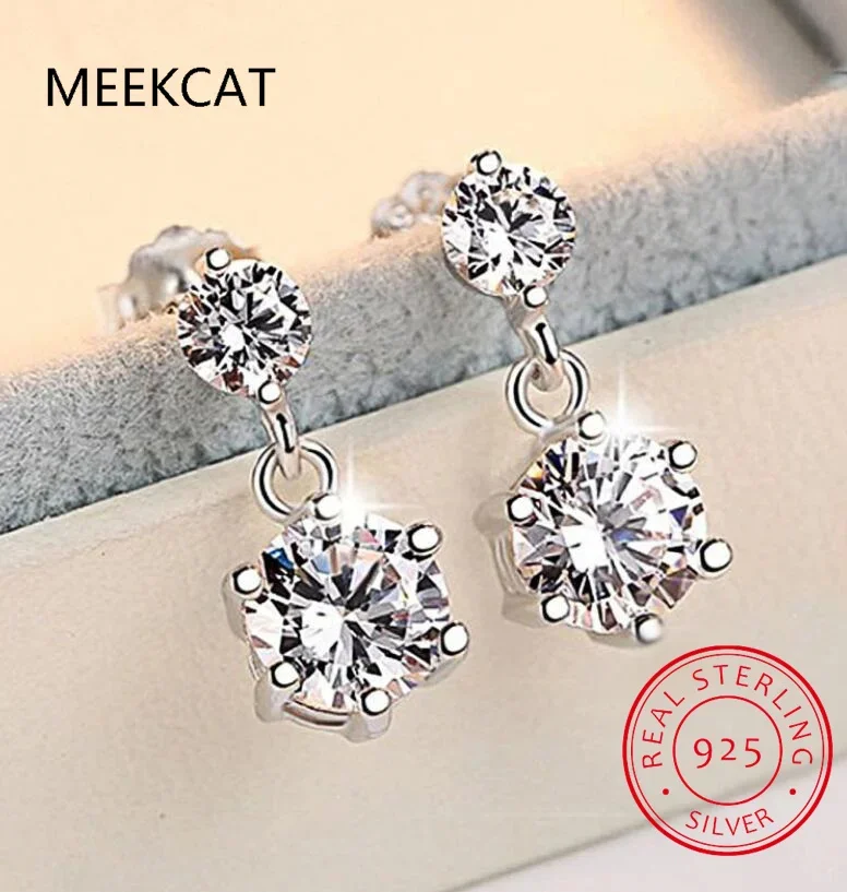 New VVS1 D Color Round Cut Earring for Women Sparkling Moissanite Diamond 925 Sterling Silver Earrings Fine Jewelry Pendientes
New VVS1 D Color Round Cut Earring for Women Sparkling Moissanite Diamond 925 Sterling Silver Earrings Fine Jewelry Pendientes