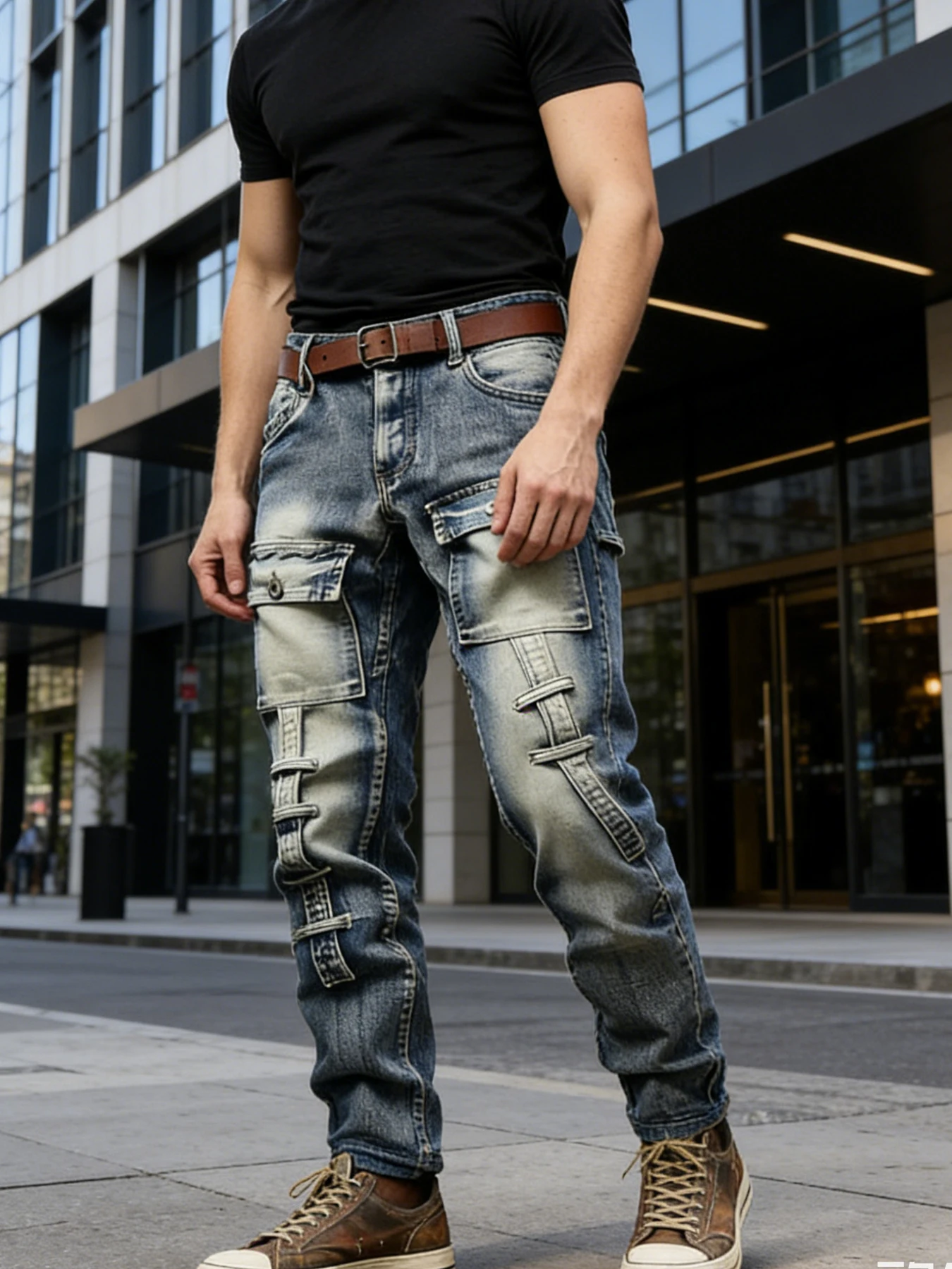 American-style high street heavy-duty multi-pocket lace-up distressed slim-fit jeans for men, biker style, trendy long pants
American-style high street heavy-duty multi-pocket lace-up distressed slim-fit jeans for men, biker style, trendy long pants