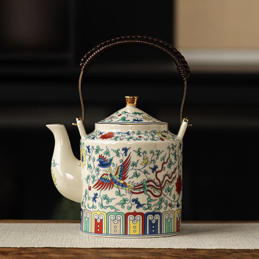 Chinese retro ceramic teapot, Household tea infuser with strainer, Restaurant tea kettle, China-Chic style ceramics tea set
Chinese retro ceramic teapot, Household tea infuser with strainer, Restaurant tea kettle, China-Chic style ceramics tea set