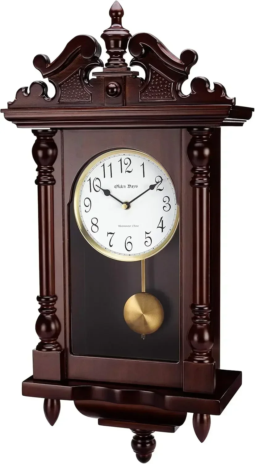 Wall Clock with Real Wood, 4 Chime Options, Swinging Pendulum, Antique Vintage Design, 22" Large
Wall Clock with Real Wood, 4 Chime Options, Swinging Pendulum, Antique Vintage Design, 22" Large