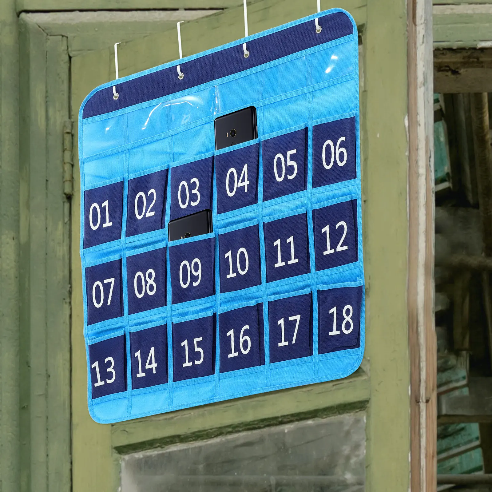 Numbered Pocket Chart Phone Organizer Sturdy Cloth Iron Hanging Classroom Mobile Phone Storage Bag Strong Double Lining
Numbered Pocket Chart Phone Organizer Sturdy Cloth Iron Hanging Classroom Mobile Phone Storage Bag Strong Double Lining