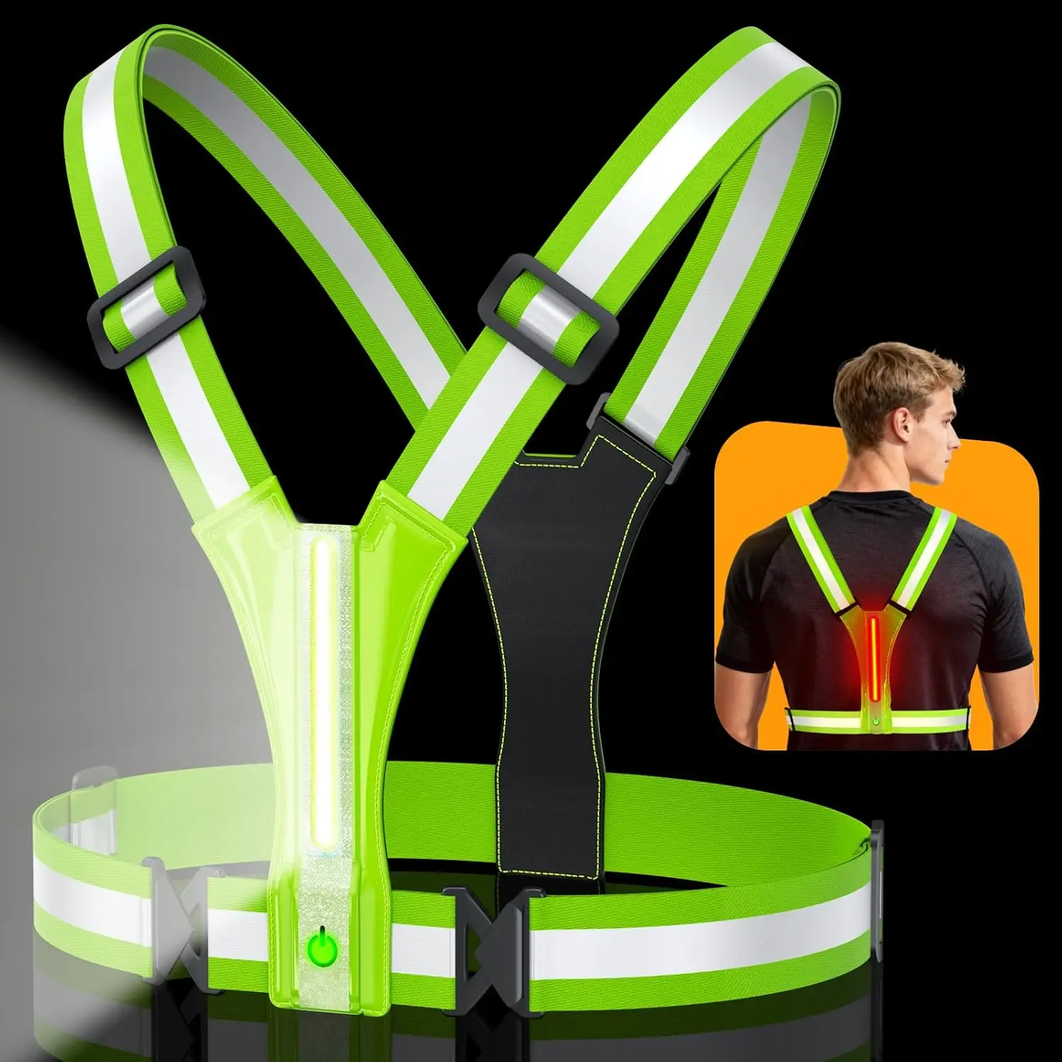 Super Bright LED Reflective Vest with 360° Visible Running Light, Waterproof Adjustable Gear for Night Walking/Running/Cycling
Super Bright LED Reflective Vest with 360° Visible Running Light, Waterproof Adjustable Gear for Night Walking/Running/Cycling