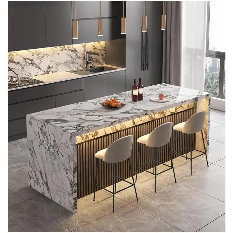 Marble Island Dining Table - Integrated Tea Bar Countertop, Custom Kitchen Peninsula for Open-Concept Home & Modern Kitchen
Marble Island Dining Table - Integrated Tea Bar Countertop, Custom Kitchen Peninsula for Open-Concept Home & Modern Kitchen