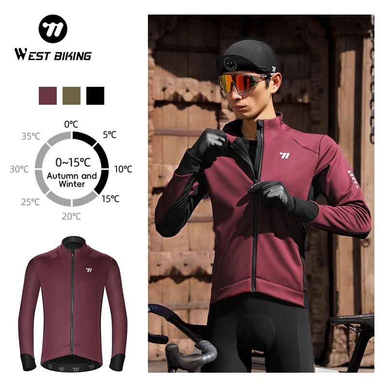 WEST BIKING Men's Thermal Cycling Jacket YKK Zipper Velvet Lining Long Sleeves Windproof Running Riding Coat Autumn&Winter
WEST BIKING Men's Thermal Cycling Jacket YKK Zipper Velvet Lining Long Sleeves Windproof Running Riding Coat Autumn&Winter