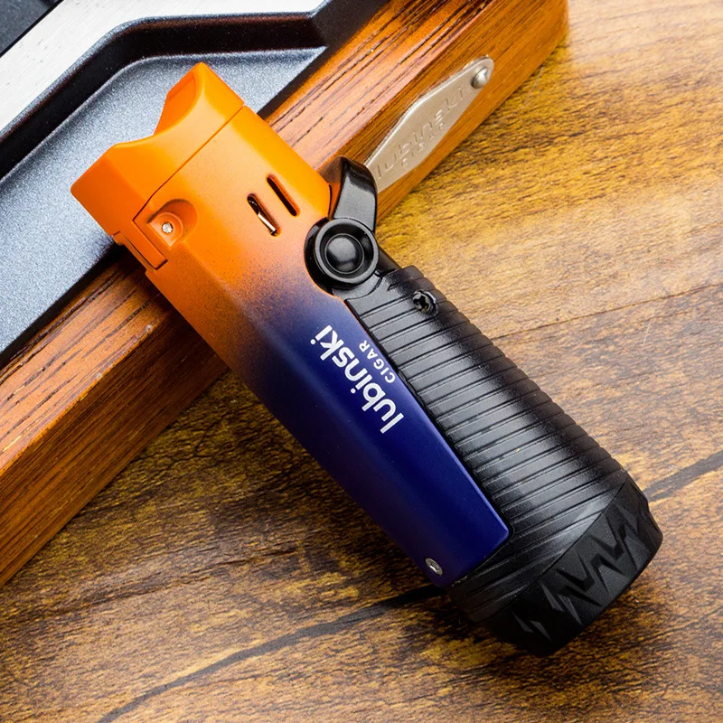 New LUBINSKI Alloy Metal Windproof Portable Cigar Lighter Blue Flame Dual Direct Gas Lighter High-end Men's Gift
New LUBINSKI Alloy Metal Windproof Portable Cigar Lighter Blue Flame Dual Direct Gas Lighter High-end Men's Gift