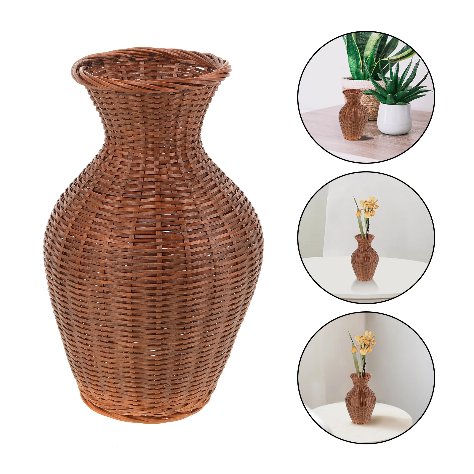Bamboo Woven Vase Light Brown Farmhouse Decor Braided Flower Arrangement Container Desktop Basket Office Zen
Bamboo Woven Vase Light Brown Farmhouse Decor Braided Flower Arrangement Container Desktop Basket Office Zen