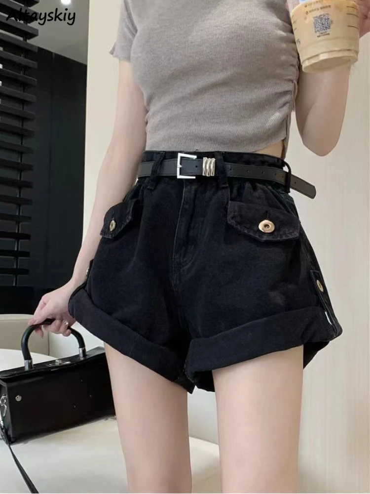 Crimping Denim Shorts Women S-5XL Retro High Waist Faddish Elegant Korean Style All-match Simple Pockets Hotsweet Loose Summer
Crimping Denim Shorts Women S-5XL Retro High Waist Faddish Elegant Korean Style All-match Simple Pockets Hotsweet Loose Summer
