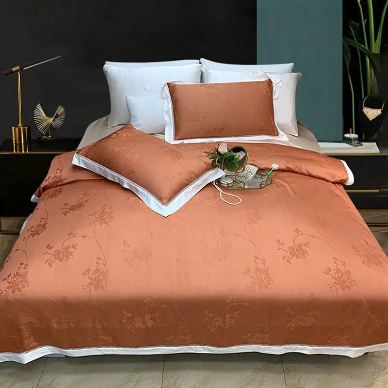 Vintage Stylized 600TC Orange Jacquard Duvet Cover set 50%Bamboo 50%Cotton Ultra Soft Silky Bedding set Bed Sheet Pillowcases
Vintage Stylized 600TC Orange Jacquard Duvet Cover set 50%Bamboo 50%Cotton Ultra Soft Silky Bedding set Bed Sheet Pillowcases