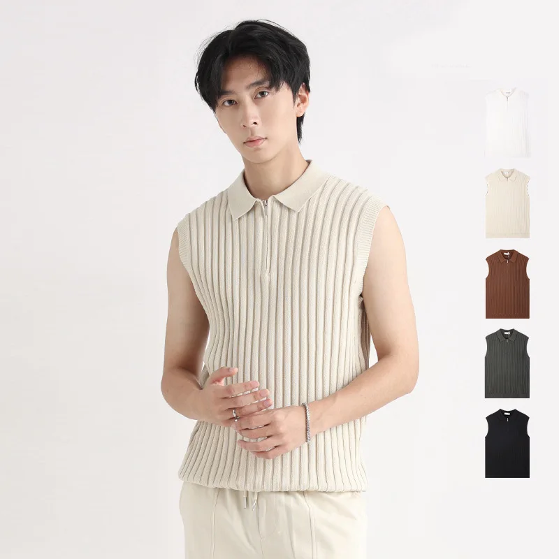 Summer Ice Silk Sleeveless Knitted Tshirt Men Pullover Zipper Loose Casual Sweater Vest T-shirt Cool Man T Shirts Tops
Summer Ice Silk Sleeveless Knitted Tshirt Men Pullover Zipper Loose Casual Sweater Vest T-shirt Cool Man T Shirts Tops