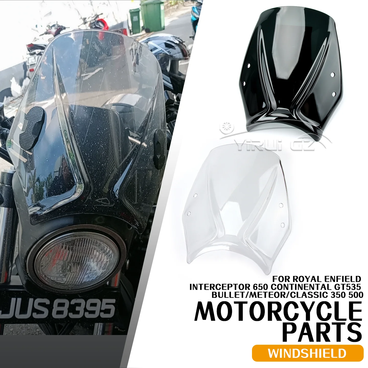 For Royal Enfield Interceptor 650 Continental GT 535 Motorcycle Windscreen Windshield Universal Bullet/ Meteor/ Classic 350 500
For Royal Enfield Interceptor 650 Continental GT 535 Motorcycle Windscreen Windshield Universal Bullet/ Meteor/ Classic 350 500