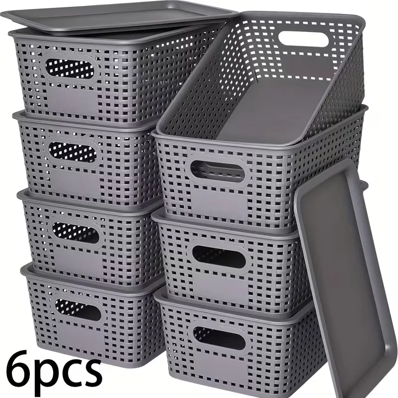 6 Stackable Storage Boxes With Lids, Space Saving Storage Rack Container, Suitable For Home Office, Bedroom Perfect For Home Use
6 Stackable Storage Boxes With Lids, Space Saving Storage Rack Container, Suitable For Home Office, Bedroom Perfect For Home Use