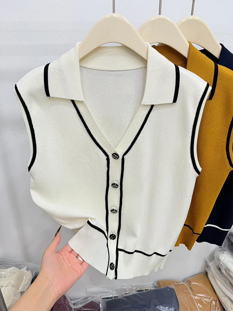 Korean Sle round Ne Svel Loose Fit Slimming Splice Top Women's irt Faionable Summer New Arrival 2025
Korean Sle round Ne Svel Loose Fit Slimming Splice Top Women's irt Faionable Summer New Arrival 2025