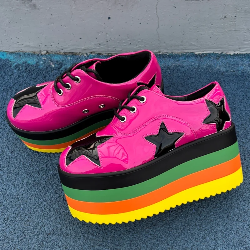 fashion large size mixed color women casual trainers rainbow star platform super high heel single shoes female all match novelty
fashion large size mixed color women casual trainers rainbow star platform super high heel single shoes female all match novelty