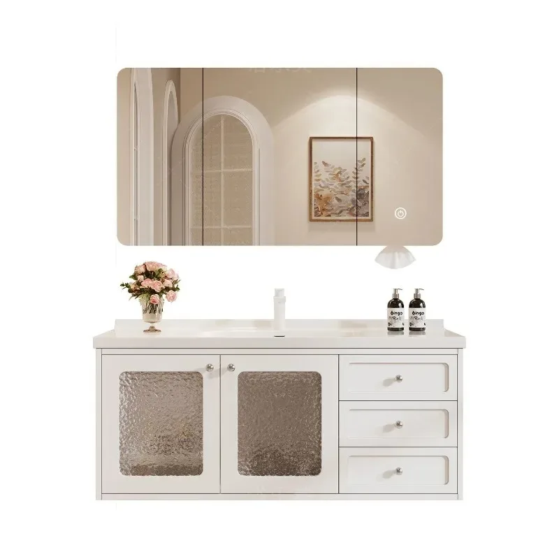 Многослойный шкаф для ванной комнаты, комбинированный настенный, без покраски, противотуманный, встроенный керамический умывальник, место для хранения освещения
Многослойный шкаф для ванной комнаты, комбинированный настенный, без покраски, противотуманный, встроенный керамический умывальник, место для хранения освещения