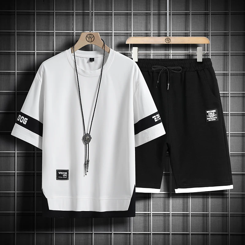 2023 Summer Black White Tracksuits For Men's Set Sleeves T-Shirt + Shorts Sportswear Brand Sporting Suit Oversize 5XL
2023 Summer Black White Tracksuits For Men's Set Sleeves T-Shirt + Shorts Sportswear Brand Sporting Suit Oversize 5XL