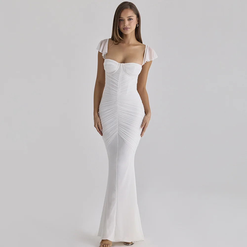 Elegant Women's Clothing New Low-Cut Strapless Dress With Back Exposure Pleated Pure Color Fish Tail Dress Double-Layer Design
Elegant Women's Clothing New Low-Cut Strapless Dress With Back Exposure Pleated Pure Color Fish Tail Dress Double-Layer Design