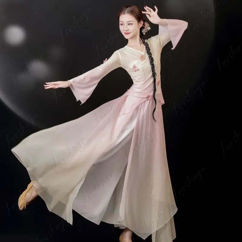 Classical Dance Costumes Elegant Fan Costumes Body Rhyme Gauze Clothes
Classical Dance Costumes Elegant Fan Costumes Body Rhyme Gauze Clothes