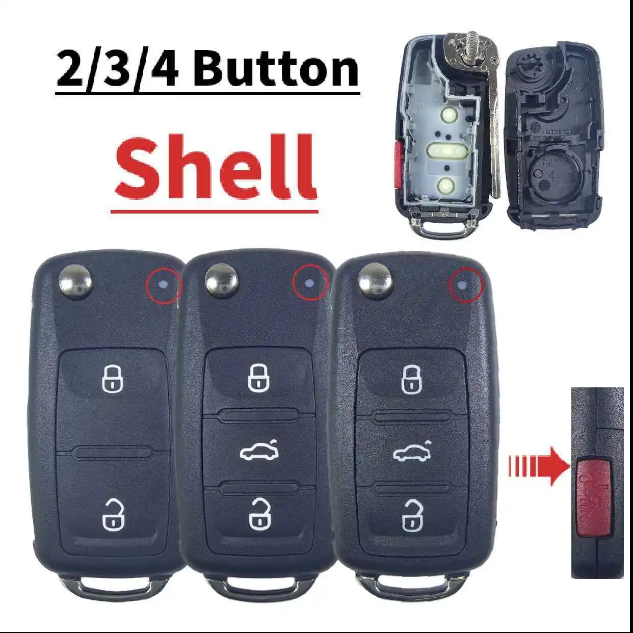 Jingxin 2/3/4BT Car Remote Key Shell Case for VW Volkswagen Beetle Caddy Golf Jetta Polo Tiguan Touran - Replacement Key Housing
Jingxin 2/3/4BT Car Remote Key Shell Case for VW Volkswagen Beetle Caddy Golf Jetta Polo Tiguan Touran - Replacement Key Housing