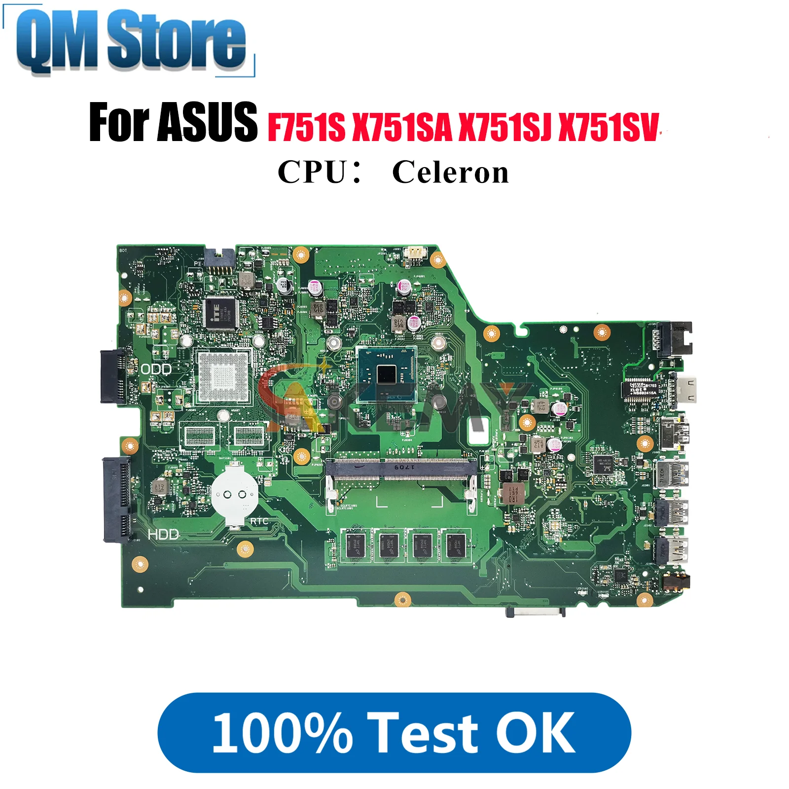 X751SA Laptop Motherboard For ASUS VivoBook X751SA X751SJ X751S A751S F751S X751SV Mainboard With Celeron CPU 100% tests OK stk
X751SA Laptop Motherboard For ASUS VivoBook X751SA X751SJ X751S A751S F751S X751SV Mainboard With Celeron CPU 100% tests OK stk