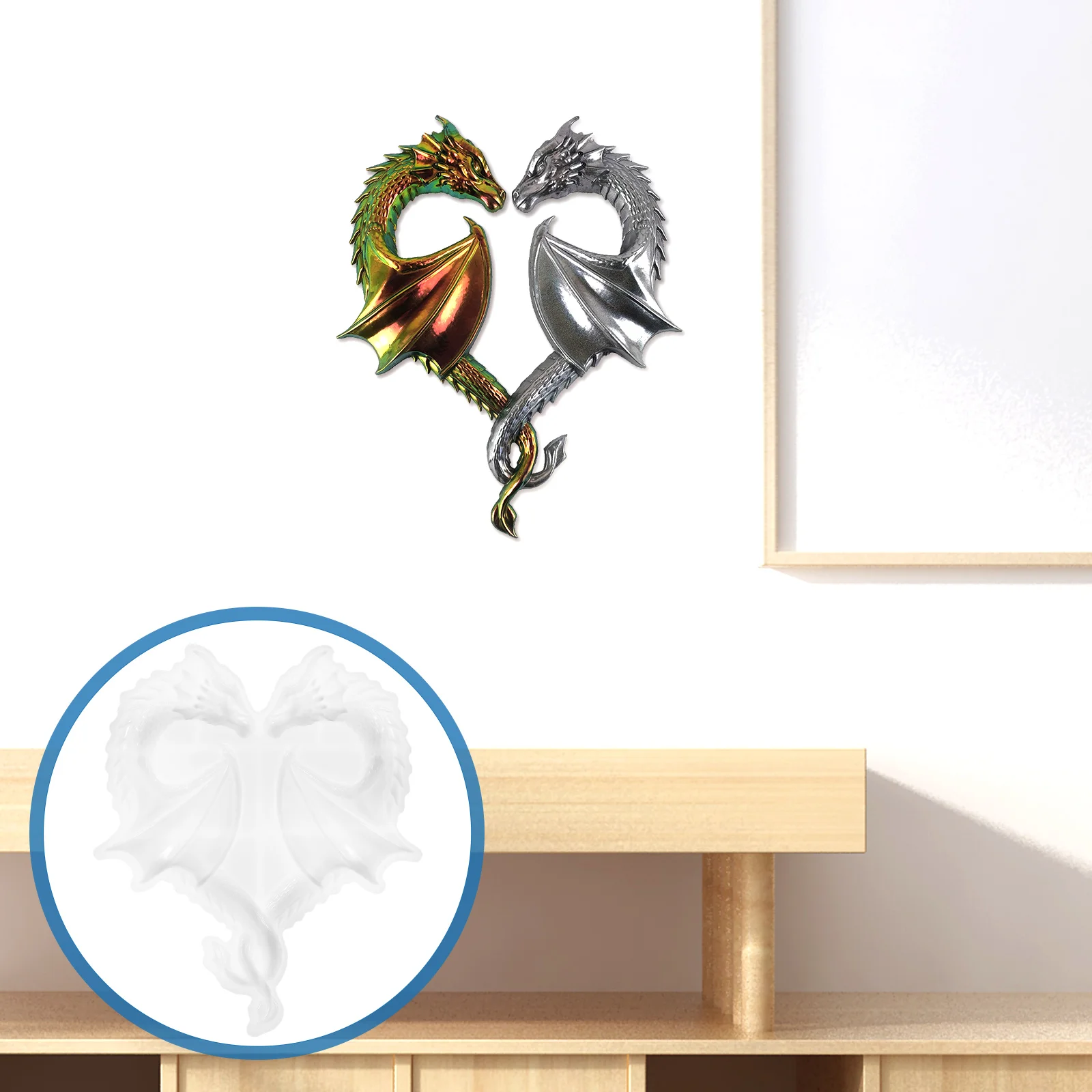 Dragon Shaped Silicone Mold Easy Demold Durable Flexible Epoxy Casting Craft Decorative Tool Diy Dragon Mold For Crafts Wall 
Dragon Shaped Silicone Mold Easy Demold Durable Flexible Epoxy Casting Craft Decorative Tool Diy Dragon Mold For Crafts Wall