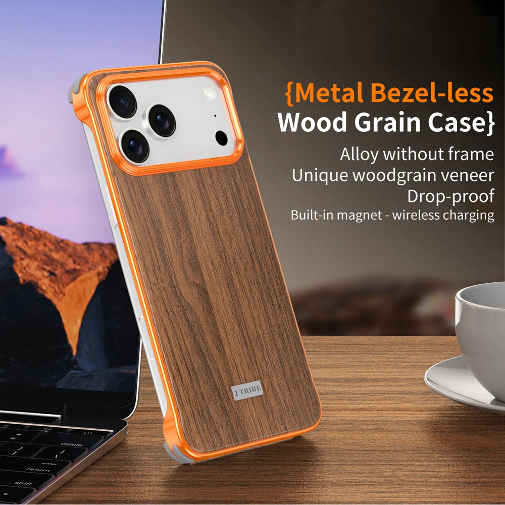 Wood Grain Cover+Metal Bumper Phone Cases For iPhone Air/17 Pro Max/15 16 Pro Max Case Aluminum Frame Shockproof Shell
Wood Grain Cover+Metal Bumper Phone Cases For iPhone Air/17 Pro Max/15 16 Pro Max Case Aluminum Frame Shockproof Shell