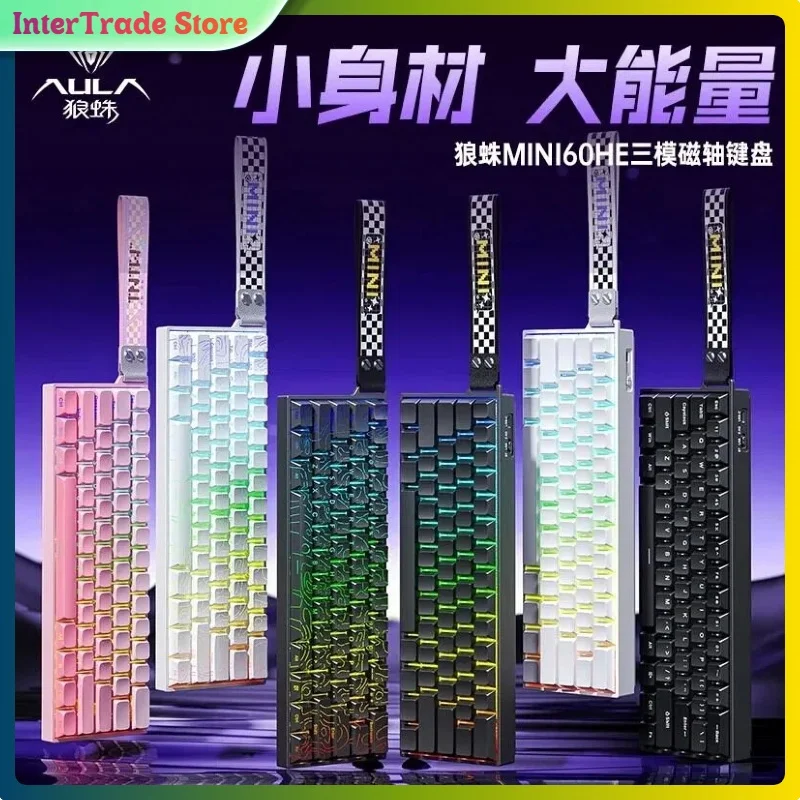 AULA MINI 60HE Pro Магнитный переключатель Клавиатура Трехрежимный киберспортивный игровой 001ms RT 8K Скорость сканирования RGB Подсветка Аккумулятор 4000 мАч для игр
AULA MINI 60HE Pro Магнитный переключатель Клавиатура Трехрежимный киберспортивный игровой 001ms RT 8K Скорость сканирования RGB Подсветка Аккумулятор 4000 мАч для игр