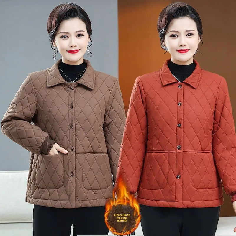 Autumn Winter New Style Fleece Lined Warm Cotton Jacket Loose Versatile Short Cotton Coat for Middle-Aged And Elderly Women
Autumn Winter New Style Fleece Lined Warm Cotton Jacket Loose Versatile Short Cotton Coat for Middle-Aged And Elderly Women