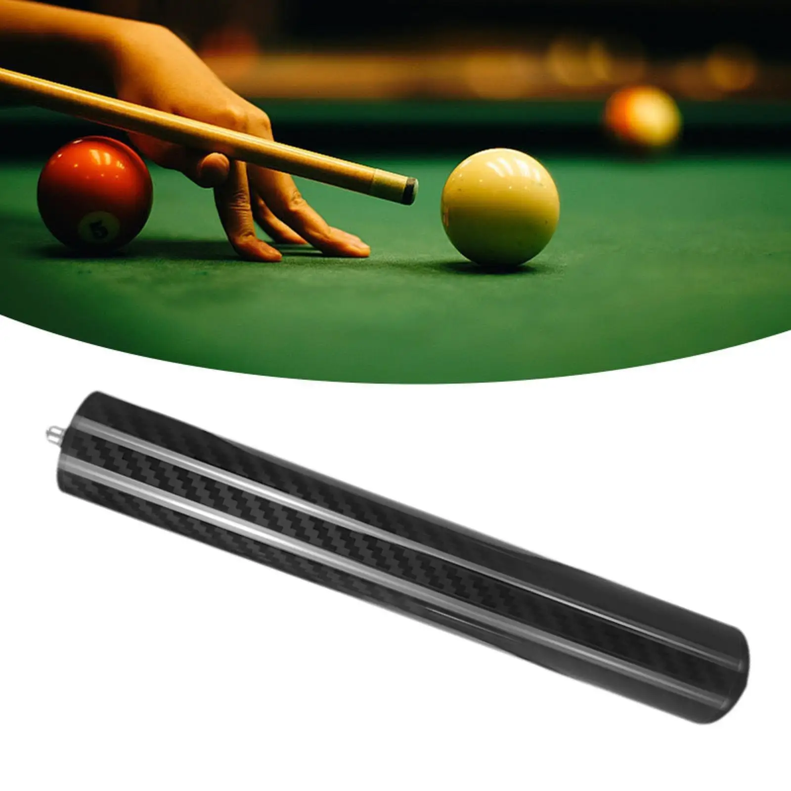 Compact Pool Cue Extender Durable Carbon Fiber Ergonomic Extension Handle Sports Equipment for Pool Billiard Cue Stick
Compact Pool Cue Extender Durable Carbon Fiber Ergonomic Extension Handle Sports Equipment for Pool Billiard Cue Stick
