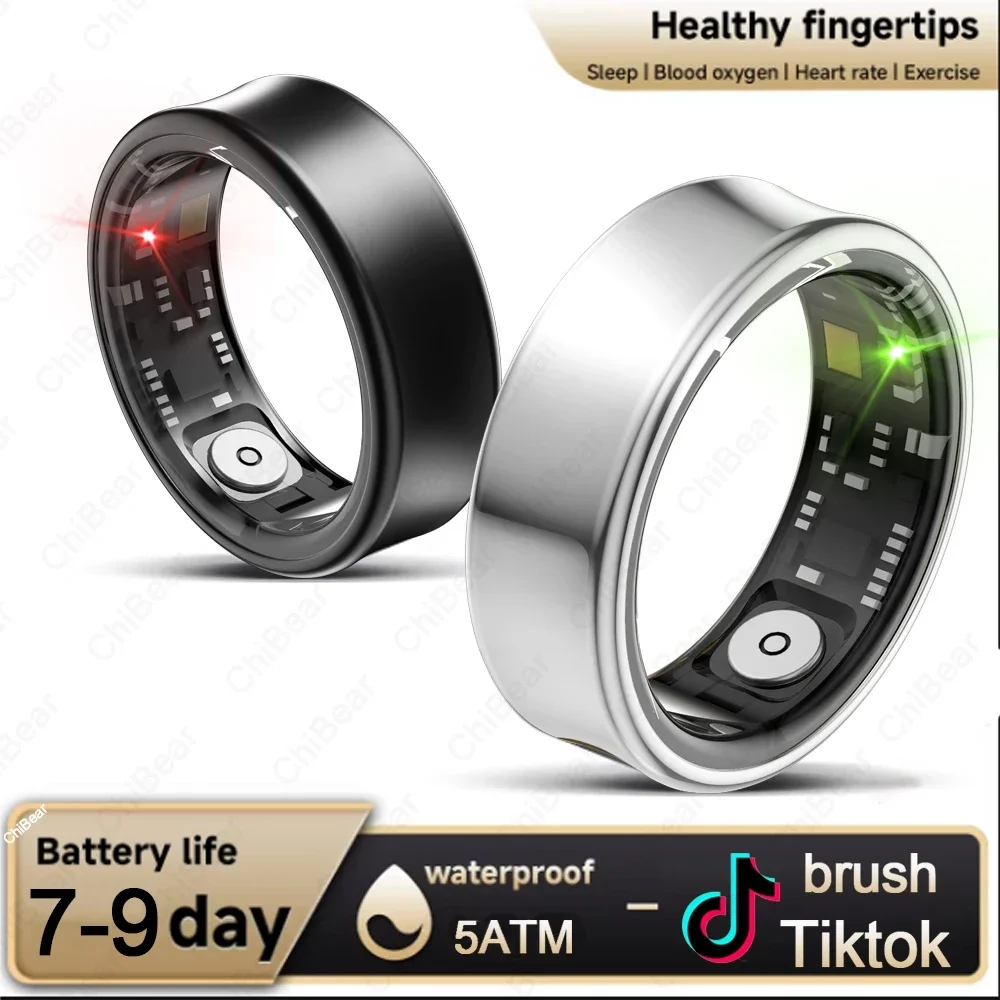 Смарт-кольцо 2025 для мужчин и женщин, 5 АТМ, водонепроницаемое, пульс, кислород в крови, режим упражнений для сна, матовый Tiktok Smartring, Android IOS 
Смарт-кольцо 2025 для мужчин и женщин, 5 АТМ, водонепроницаемое, пульс, кислород в крови, режим упражнений для сна, матовый Tiktok Smartring, Android IOS