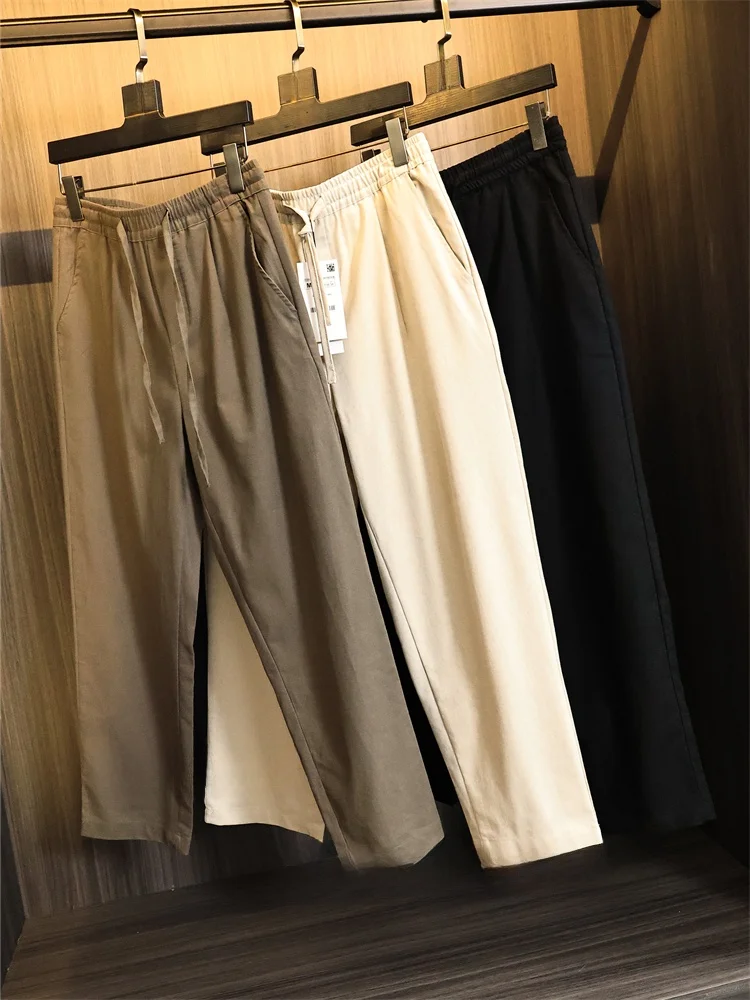 Летние повседневные брюки из смеси хлопка и льна Cus для мужчин, дышащие, мягкие, с эластичной резинкой на талии, свободный крой, прямые брюки
Летние повседневные брюки из смеси хлопка и льна Cus для мужчин, дышащие, мягкие, с эластичной резинкой на талии, свободный крой, прямые брюки
