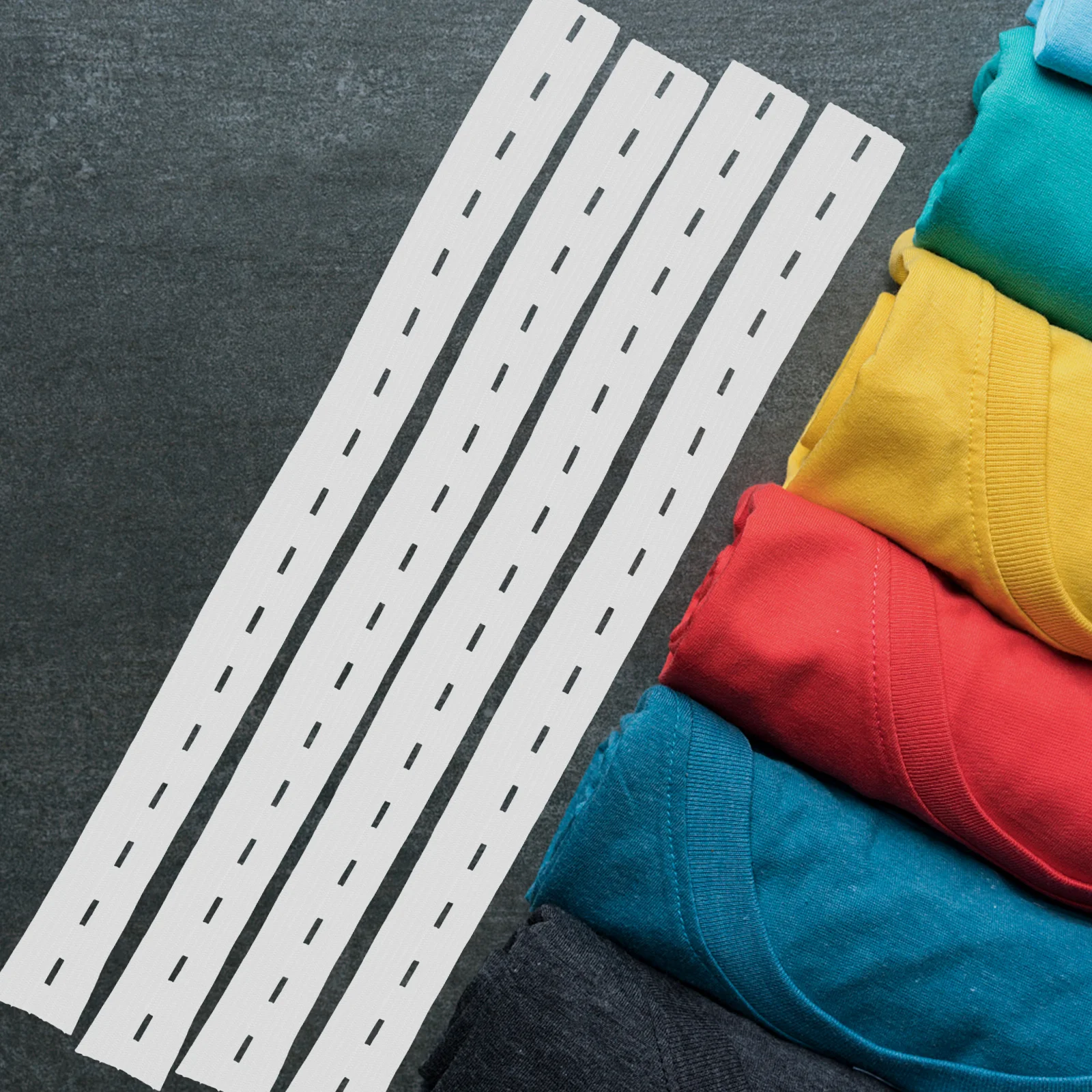 50pcs Clothes Storage Elastic Band Adjustable Button Holes For T-Shirts Pants Socks Sweaters Towels Closet Cabinet Drawer
50pcs Clothes Storage Elastic Band Adjustable Button Holes For T-Shirts Pants Socks Sweaters Towels Closet Cabinet Drawer