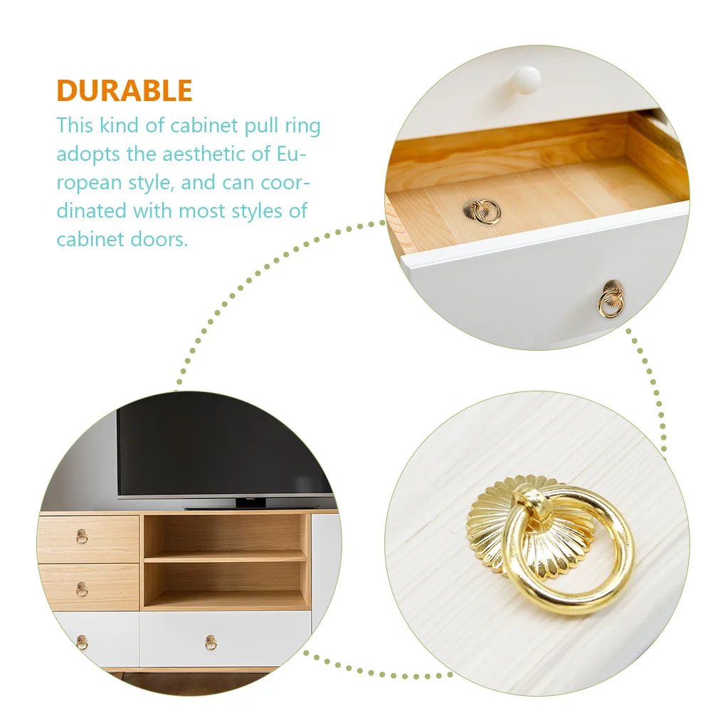 6Pcs Gold Cabinet Pulls European Style Minimalist Ring Handles for Kitchen Drawer Wardrobe Dresser Furniture Replacement
6Pcs Gold Cabinet Pulls European Style Minimalist Ring Handles for Kitchen Drawer Wardrobe Dresser Furniture Replacement