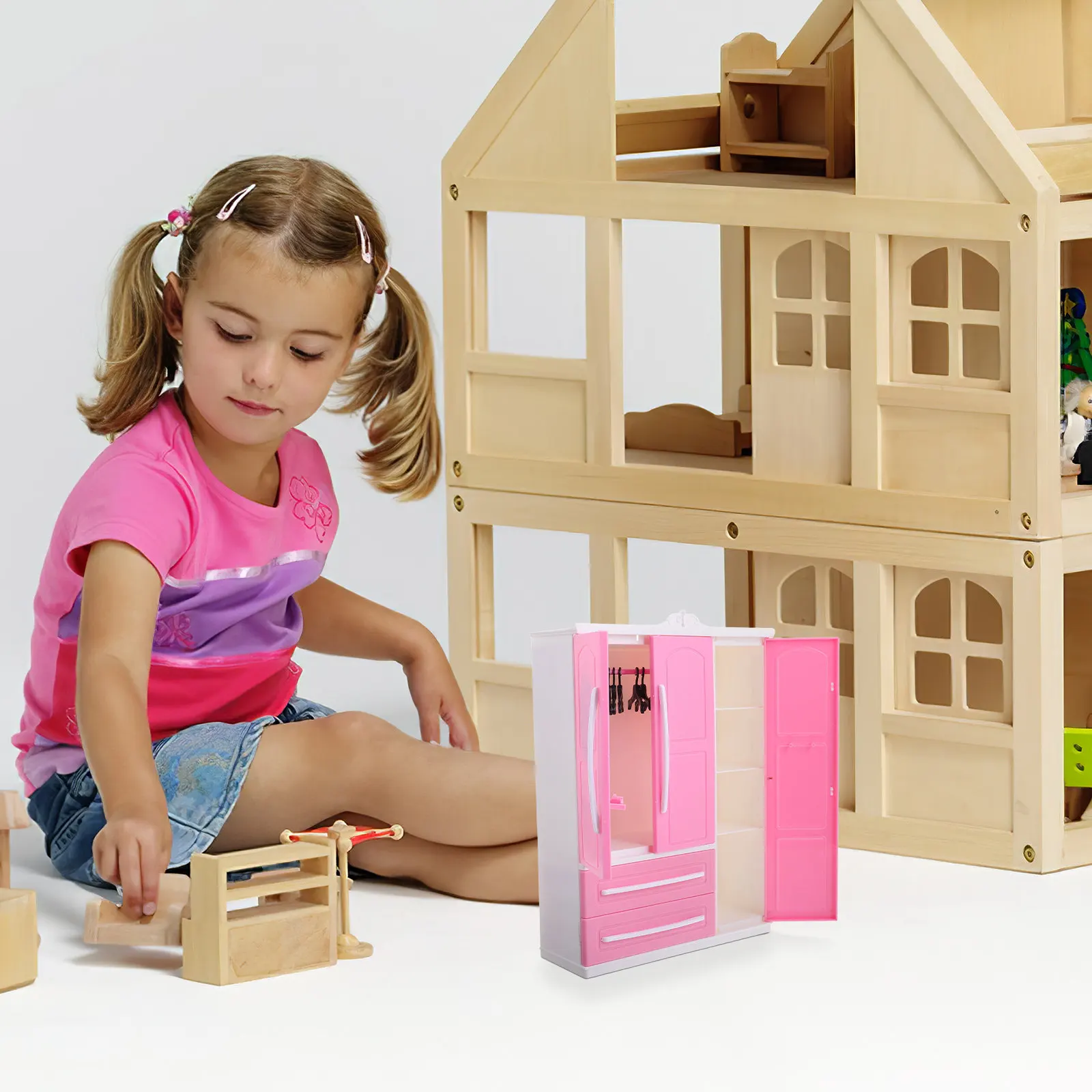 Wardrobe Closet Clothes Organizer Dollhouse Hanging Storage Large Capacity Miniature Bedroom Furniture Decor Kids Play Armoire
Wardrobe Closet Clothes Organizer Dollhouse Hanging Storage Large Capacity Miniature Bedroom Furniture Decor Kids Play Armoire