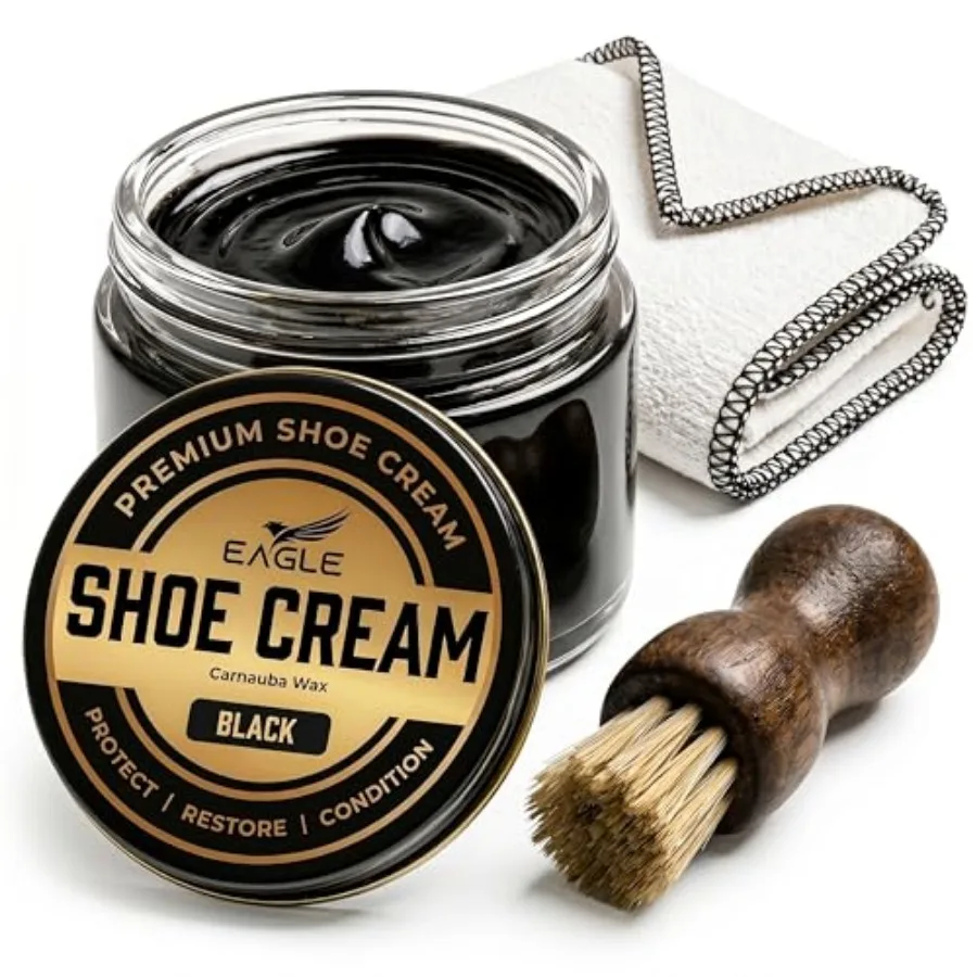 Eagle Shoe Cream Polish Kit 3 Piece Boot and Shoe Polish with Shoe Cream, Shine Cloth and Applicator
Eagle Shoe Cream Polish Kit 3 Piece Boot and Shoe Polish with Shoe Cream, Shine Cloth and Applicator