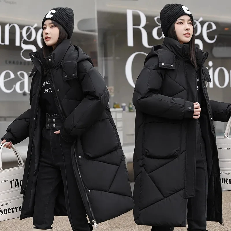 2023Korean Down Cotton Jacket Women Winter long Parkas Black Hooded Thicken Warm Coat Female Snow Wear Tops Padded Loose Clothes
2023Korean Down Cotton Jacket Women Winter long Parkas Black Hooded Thicken Warm Coat Female Snow Wear Tops Padded Loose Clothes