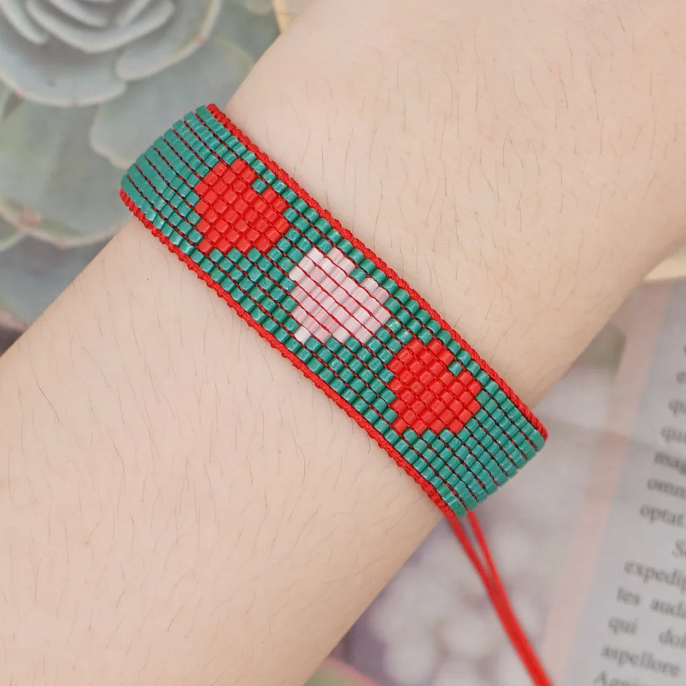 Браслет из рисовых бусин в богемном стиле, регулируемая форма сердца, смешивание цветов, ручная работа, индивидуальный простой креативный модный браслет из бисера
Браслет из рисовых бусин в богемном стиле, регулируемая форма сердца, смешивание цветов, ручная работа, индивидуальный простой креативный модный браслет из бисера