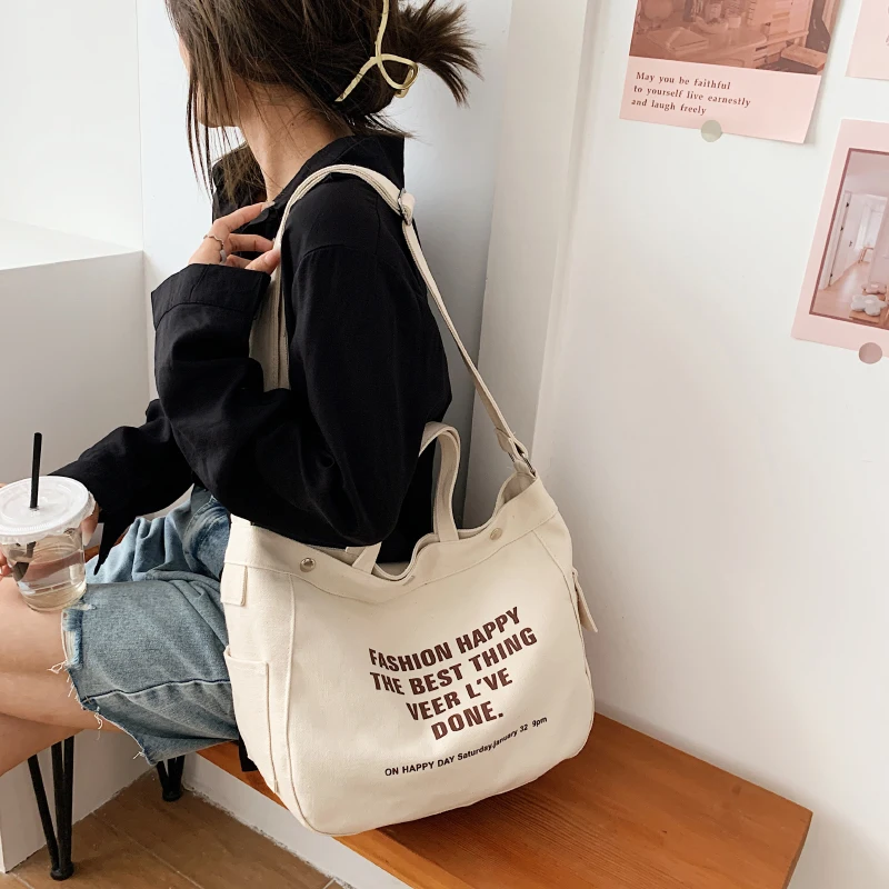 Canvas Tote Bags For Women 2022 Letter Handbag High Capacity Shoulder Crossbody Bags Shoppers Eco Bag Korean Messenger Bag Y2K
Canvas Tote Bags For Women 2022 Letter Handbag High Capacity Shoulder Crossbody Bags Shoppers Eco Bag Korean Messenger Bag Y2K