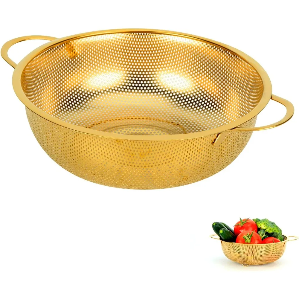 Colander, 3 Quart Kitchen Stainless Steel Metal Pasta Rice Food Colander Strainer Bowl with Handles and Legs for Draining Washi
Colander, 3 Quart Kitchen Stainless Steel Metal Pasta Rice Food Colander Strainer Bowl with Handles and Legs for Draining Washi