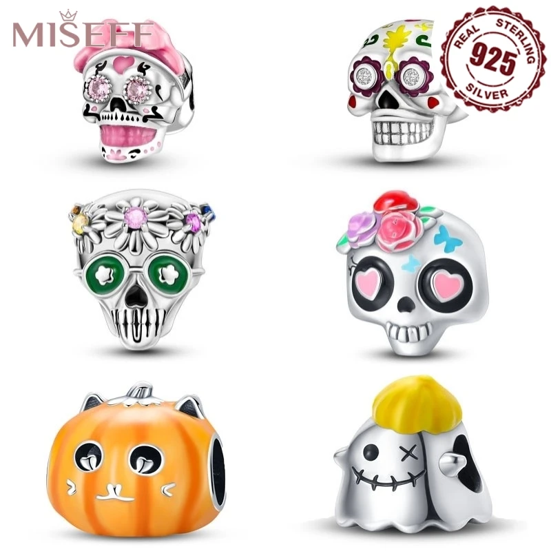 MISEFF New 925 Sterling Silver Halloween Colorful Skull Charm Beads Ghost Pumpkin Original Bracelet Diy Jewelry Halloween Bash
MISEFF New 925 Sterling Silver Halloween Colorful Skull Charm Beads Ghost Pumpkin Original Bracelet Diy Jewelry Halloween Bash