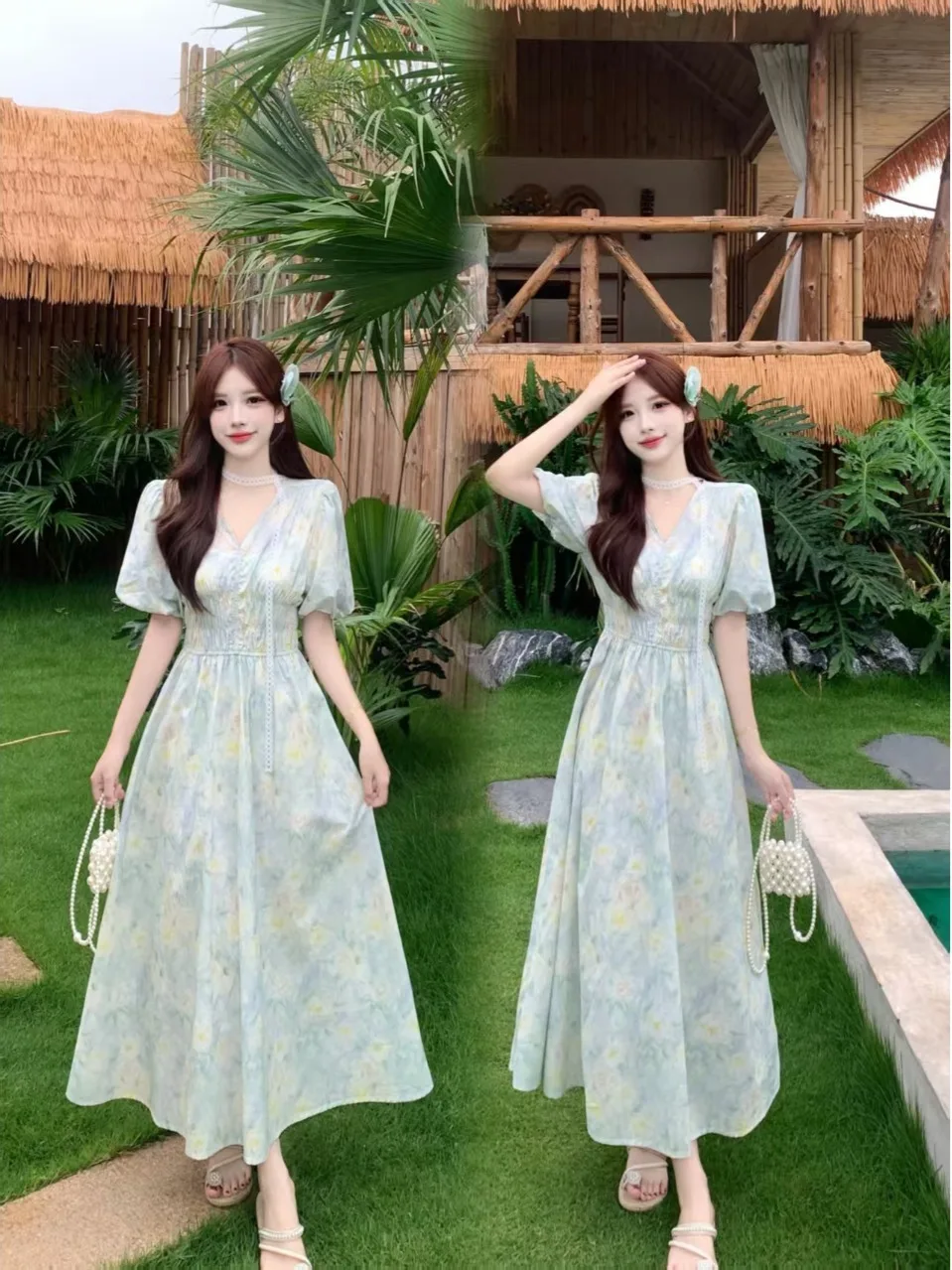 Floral Print Maxi Dress Slimming Waist Design Summer Vacation Style for plus Size Women Breathable Lightweight V-Neck A-Line ...
Floral Print Maxi Dress Slimming Waist Design Summer Vacation Style for plus Size Women Breathable Lightweight V-Neck A-Line ...