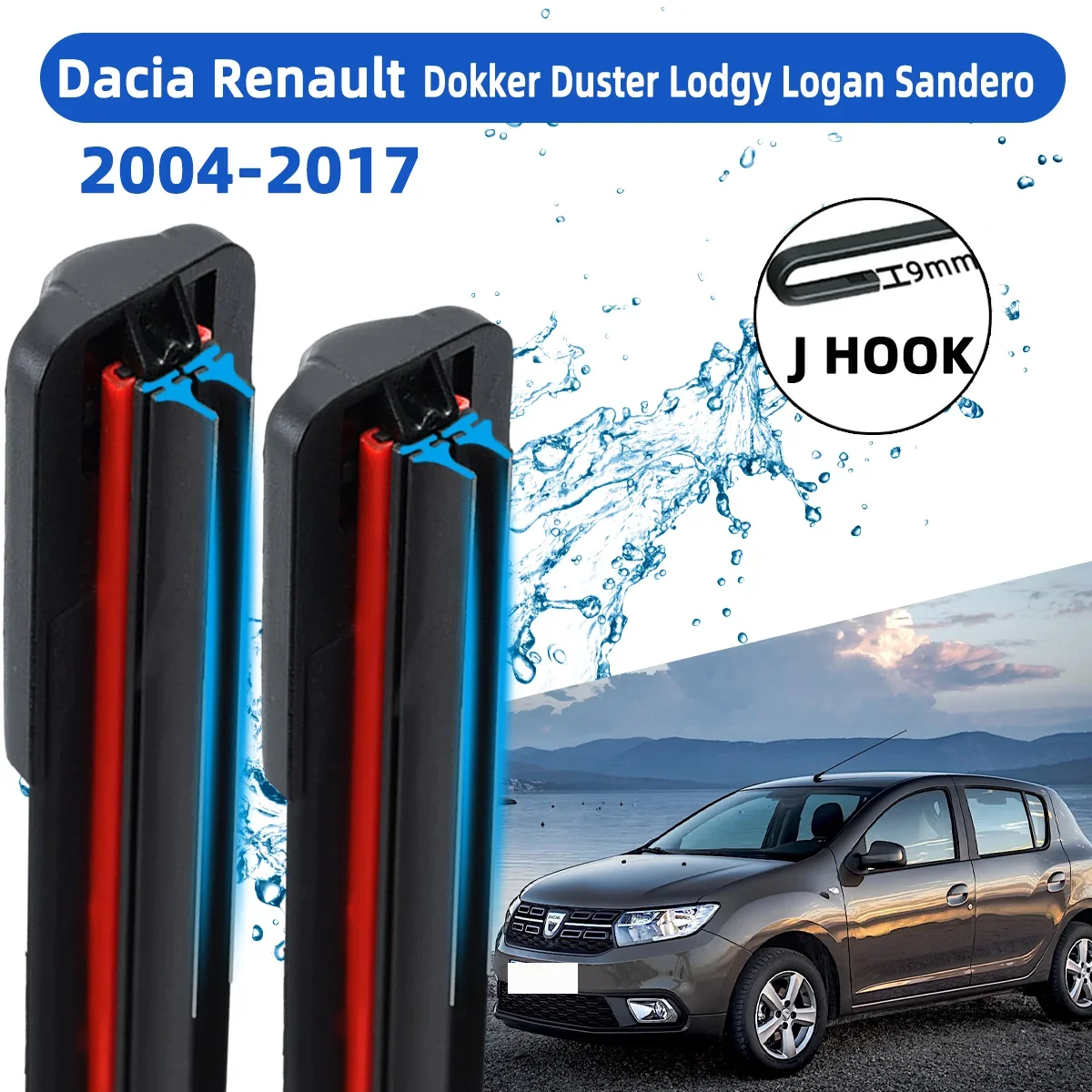 Front Wiper Accessorie Double Rubber Car Wipers for Dacia Renault Dokker Duster Lodgy Logan Sandero 2004-2017 Wipers Upgraded
Front Wiper Accessorie Double Rubber Car Wipers for Dacia Renault Dokker Duster Lodgy Logan Sandero 2004-2017 Wipers Upgraded