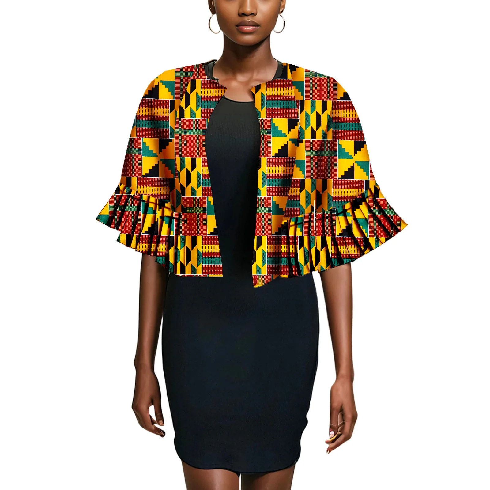 African Clothes for Women Casual Ankara Floral Top Ruffles Sleeve Wax Print Cardigan
African Clothes for Women Casual Ankara Floral Top Ruffles Sleeve Wax Print Cardigan