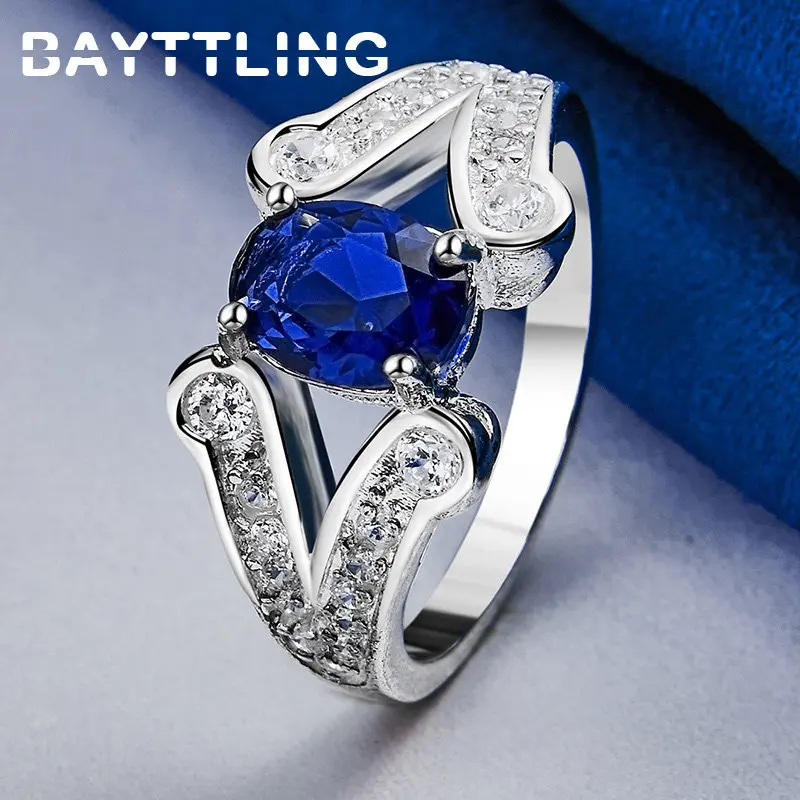 New 925 Sterling Silver 7-10# Luxury Blue Oval Zircon Ring For Women Engagement Temperament Gifts Jewelry Accessories
New 925 Sterling Silver 7-10# Luxury Blue Oval Zircon Ring For Women Engagement Temperament Gifts Jewelry Accessories