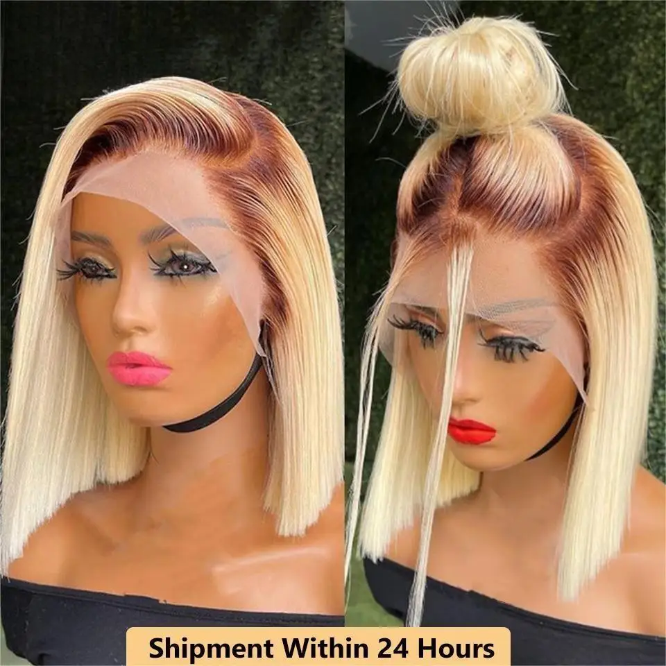 Ombre 4T 613 Straight Short Bob Transparent HD Lace Frontal Wigs Brazilian Colored Human Hair Wig Cosplay For Women Wear And Go
Ombre 4T 613 Straight Short Bob Transparent HD Lace Frontal Wigs Brazilian Colored Human Hair Wig Cosplay For Women Wear And Go
