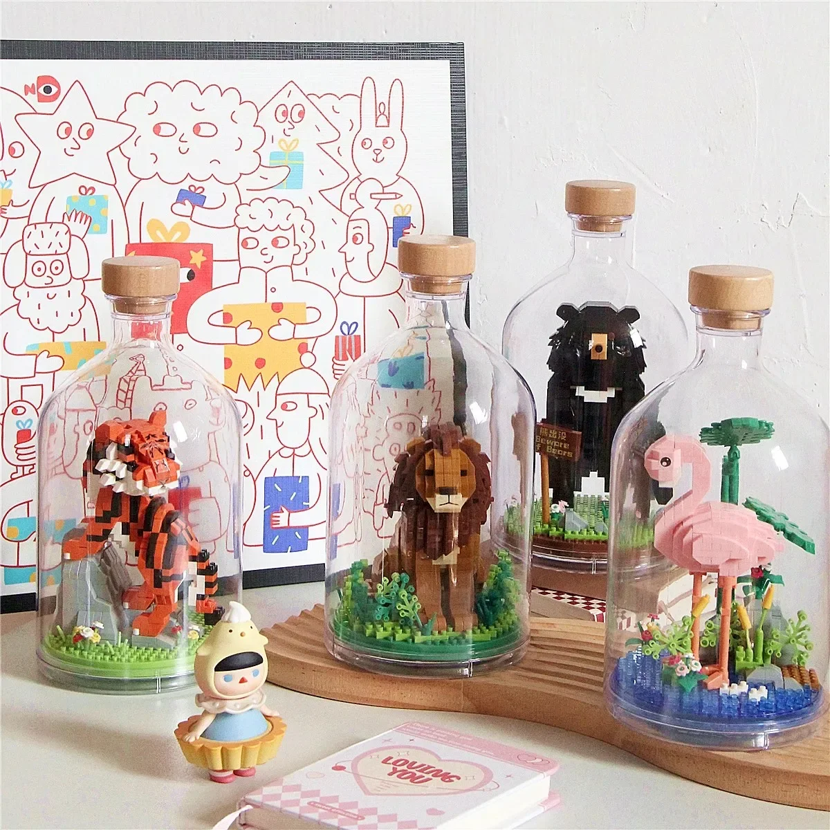 Animal Insect Diamond Building Blocks Bottle Koala Bear Lion Seahorse DIY Assembled MOC Mini Brick Figure Toys With Display
Animal Insect Diamond Building Blocks Bottle Koala Bear Lion Seahorse DIY Assembled MOC Mini Brick Figure Toys With Display