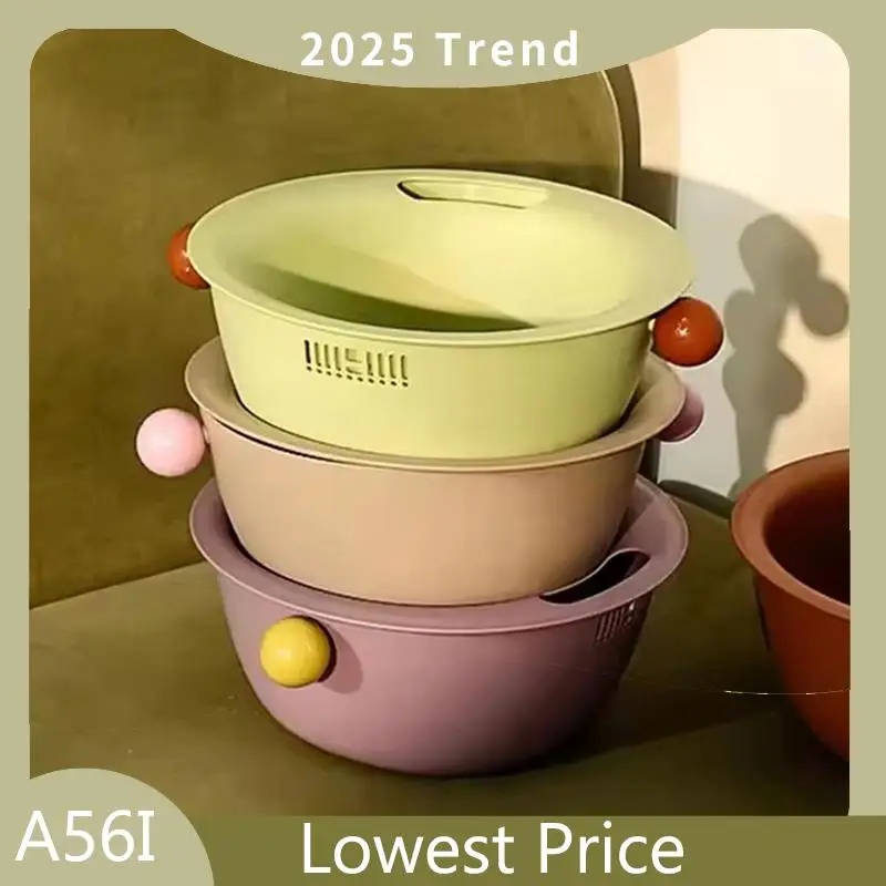 ABDD Multifunctional Double Layer Vegetable And Fruit Washing Basket, Cute Round Solid Color Design, Thickened For Durability
ABDD Multifunctional Double Layer Vegetable And Fruit Washing Basket, Cute Round Solid Color Design, Thickened For Durability