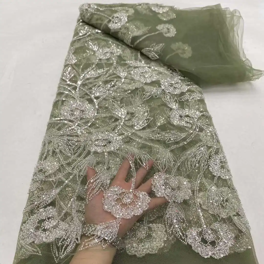 African Lace Fabric 2025 High Quality Mesh Lace Embroidered French beads Sequins Fabric For Sewing Evening Dress Women DP
African Lace Fabric 2025 High Quality Mesh Lace Embroidered French beads Sequins Fabric For Sewing Evening Dress Women DP