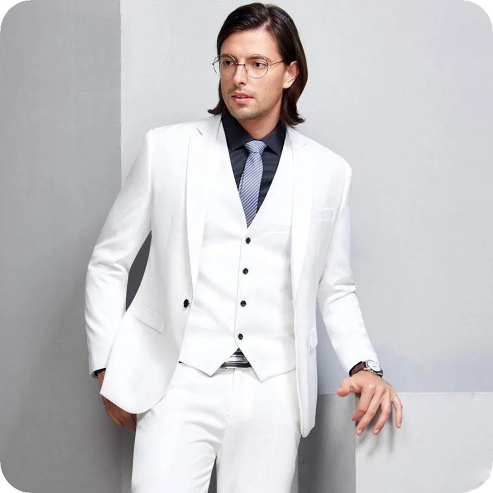 Fashion Wedding Suit For Men Peak Lapel Groom Wear Business Casual 3 Pieces Suit Set (Blazer+Vest+Pants) Trajes De Hombre
Fashion Wedding Suit For Men Peak Lapel Groom Wear Business Casual 3 Pieces Suit Set (Blazer+Vest+Pants) Trajes De Hombre