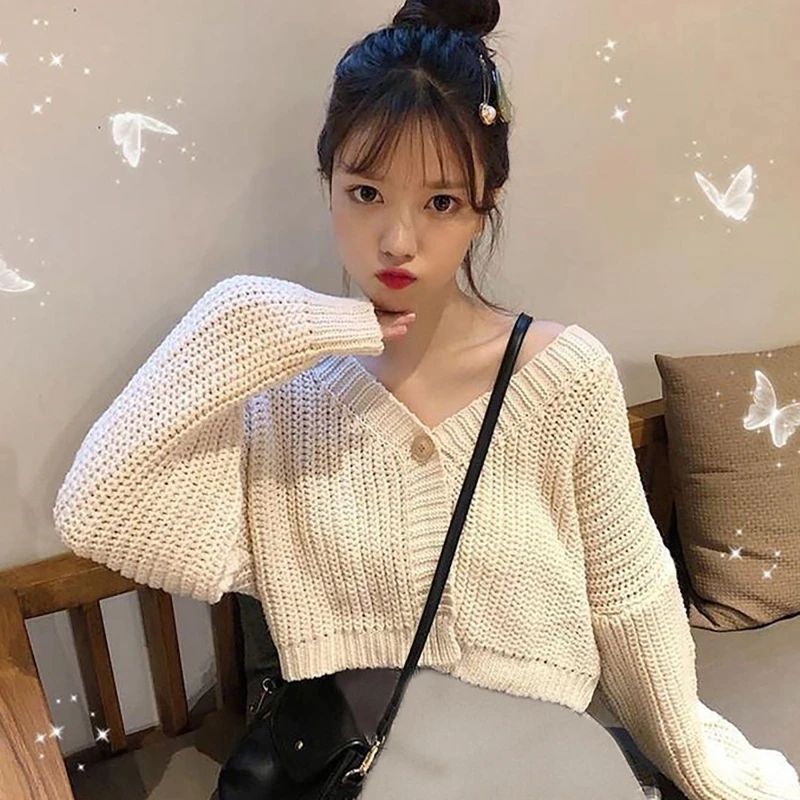 Women Chunky Knit Button Down Crop Cardigan Sweater Long Sleeve Solid Outerwear P8DB
Women Chunky Knit Button Down Crop Cardigan Sweater Long Sleeve Solid Outerwear P8DB